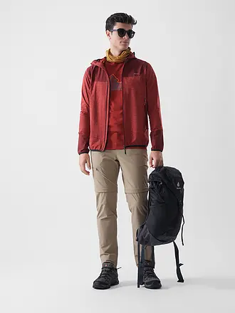 MERU | Herren Fleecejacke Faxe Powerstretch Hoodie | dunkelrot